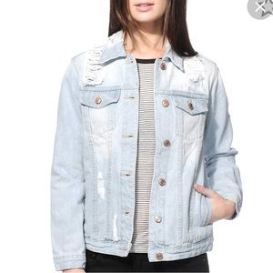 Distressed Crop Denim Jacket